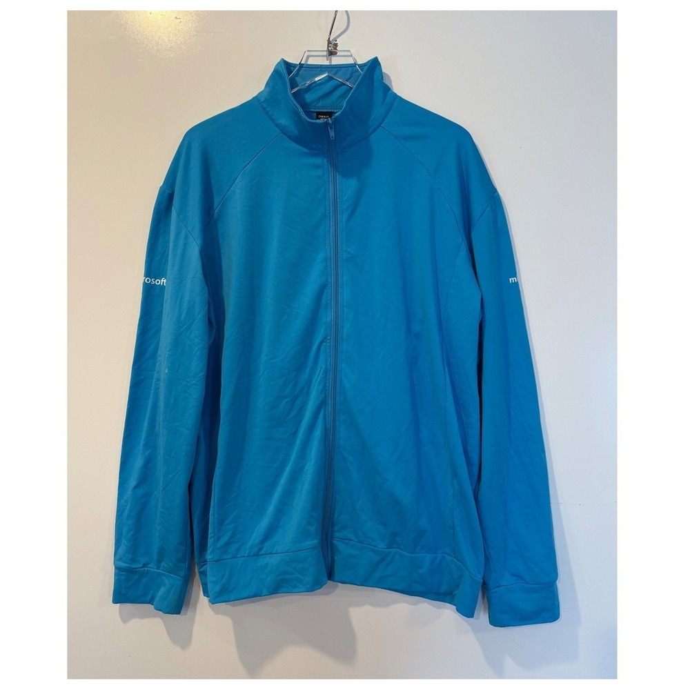 Microsoft Corporate Branded Full Zip Track Jacket Blue Mens XL Tech Swag